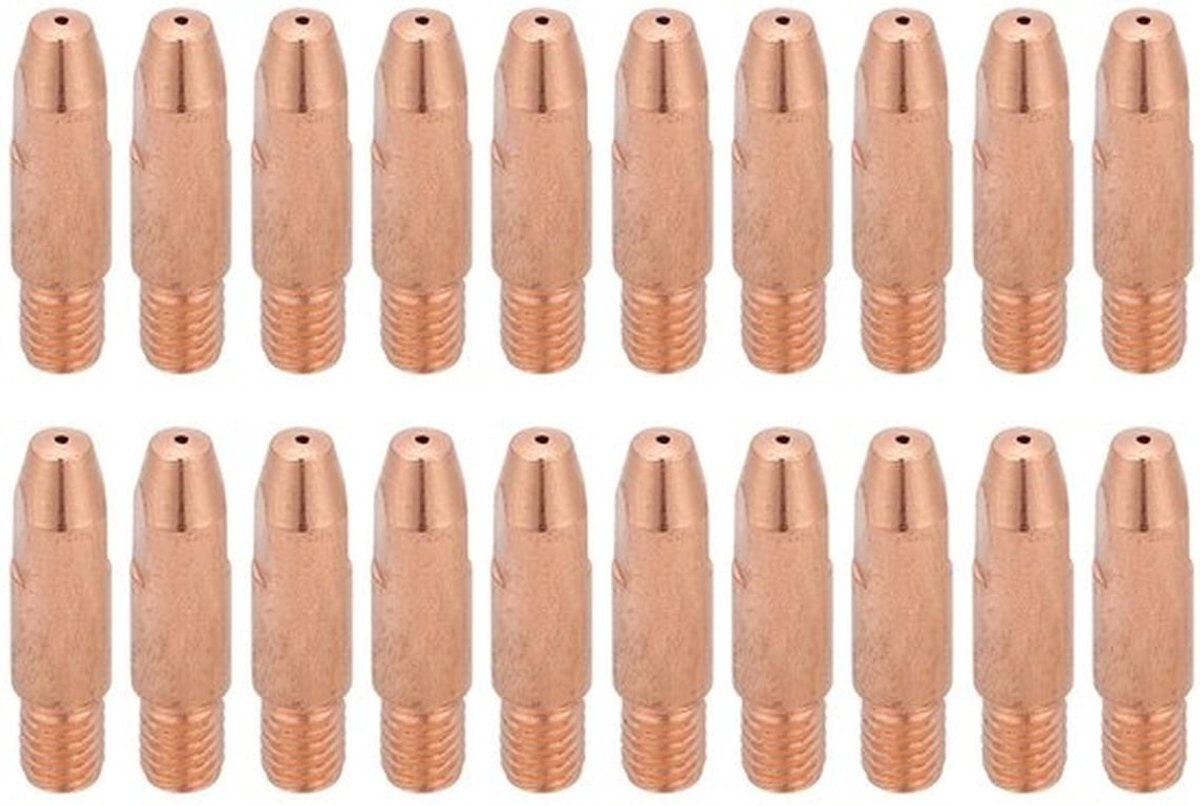 Lastips 20-stuks - Koperen Punt - MIG Fakkel Tip - Geschikt voor Binzel 24KD - Hoge Temperatuur Bestendig - Duurzaam en Stevig - Lasdoppen