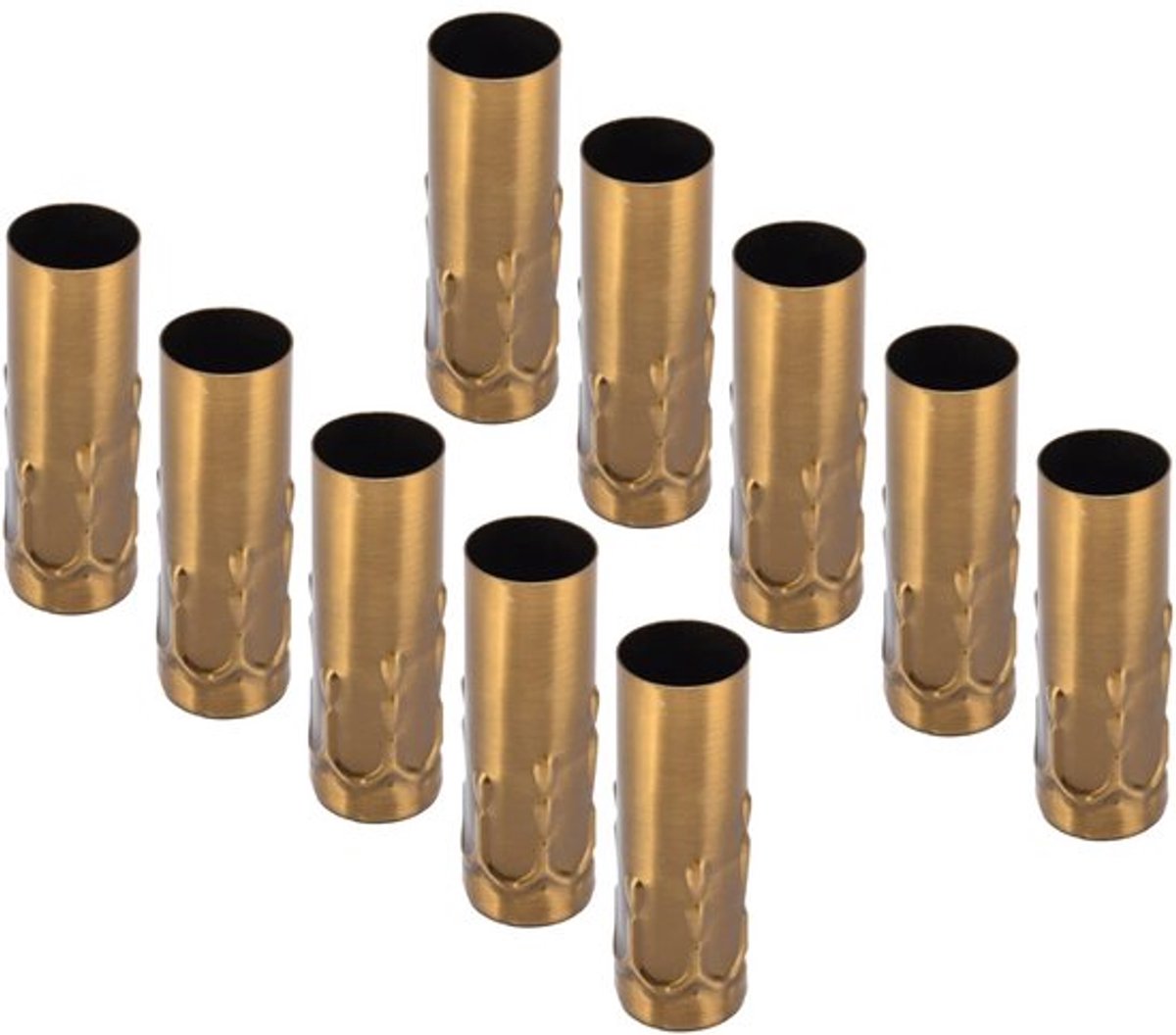 E14 Kandelaar Lamp Houder - 10x Metaal Tube Lamp Basis - Goud en Brons - Lampen - Interieur Decoratie - Verlichting - Geschikt voor E14 l...