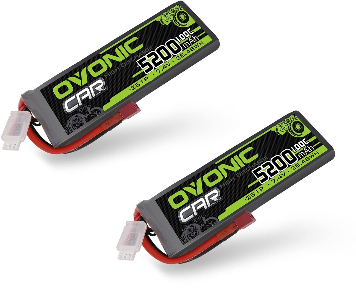 Solidchoice - 2S Lipo Batterij 5200mAh 100C 7.4V Soft Case (2 stuks)