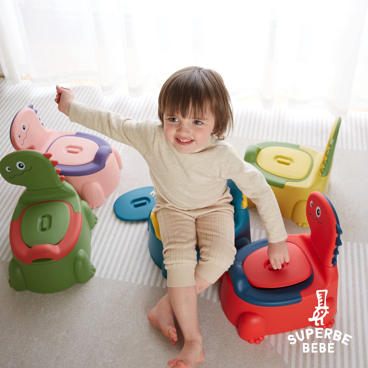 Solidchoice - Kinderen Potty Training Seat met Rugleuning en Comfortabel Ontwerp