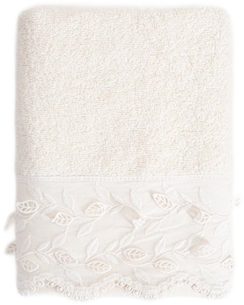 HOMLA Ravello Handdoek met Borduurwerk 50x90 cm - Zacht & Absorberend