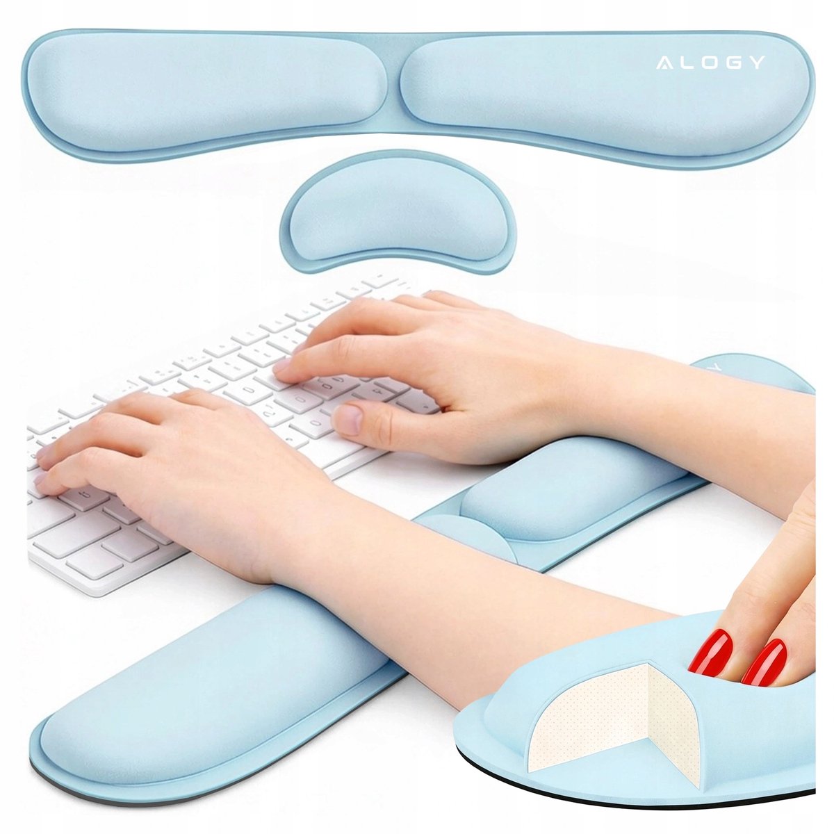 Ergonomische polssteunen voor toetsenbord & muis - Memory Foam set