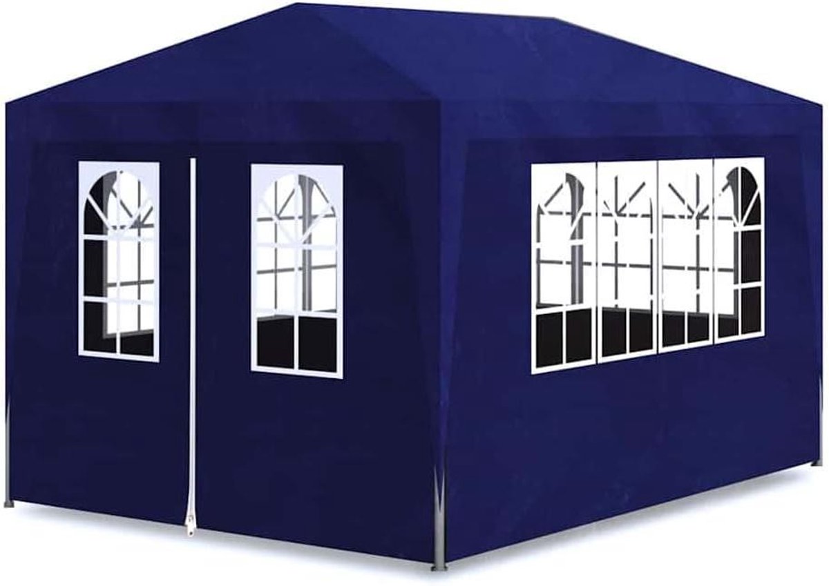 Partytent Blauw - Paviljoen Tent - Feesten Buiten - Waterbestendig Dak - 3x4 Meter - Blauw