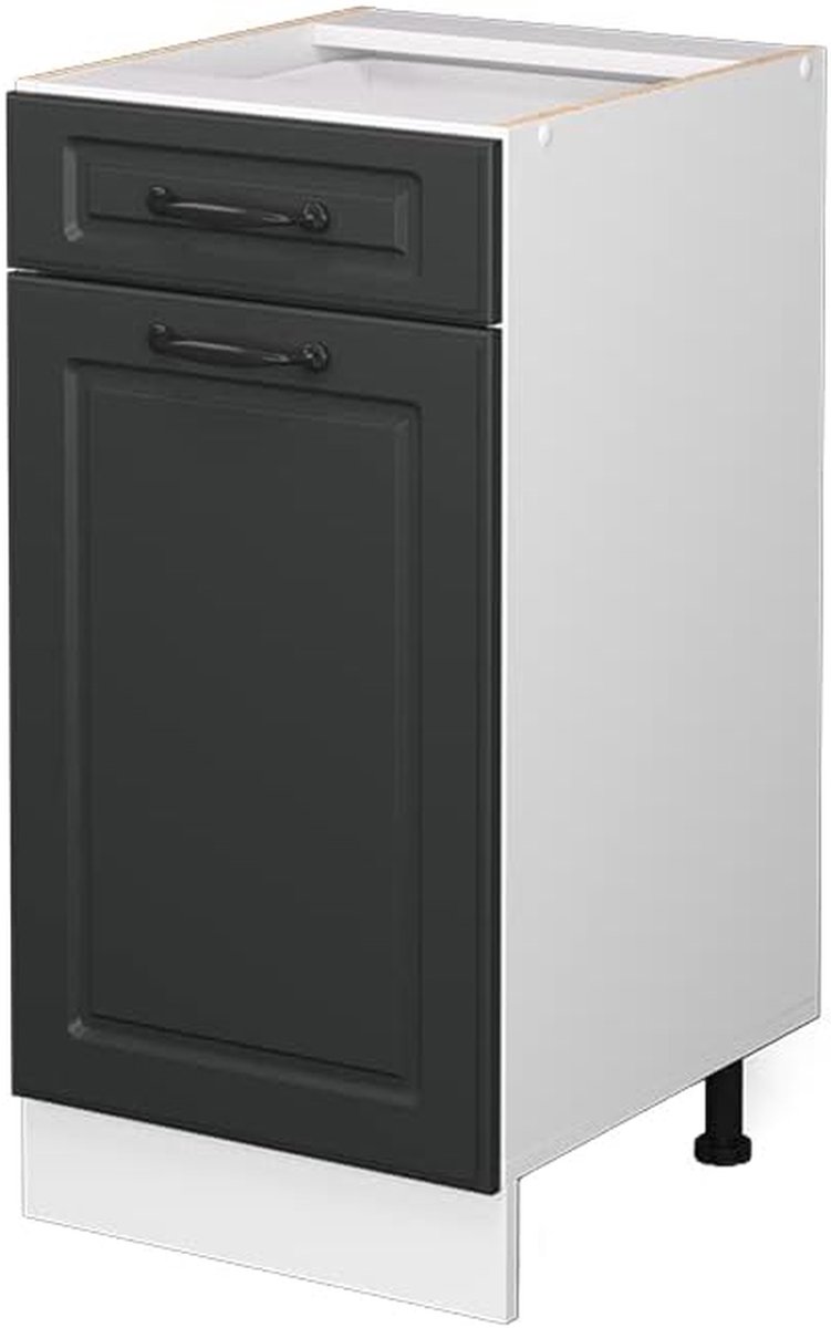 Keukenonderkast - Ladekast - Keuken opbergen - Modulair systeem - 40 cm breed - Antraciet wit