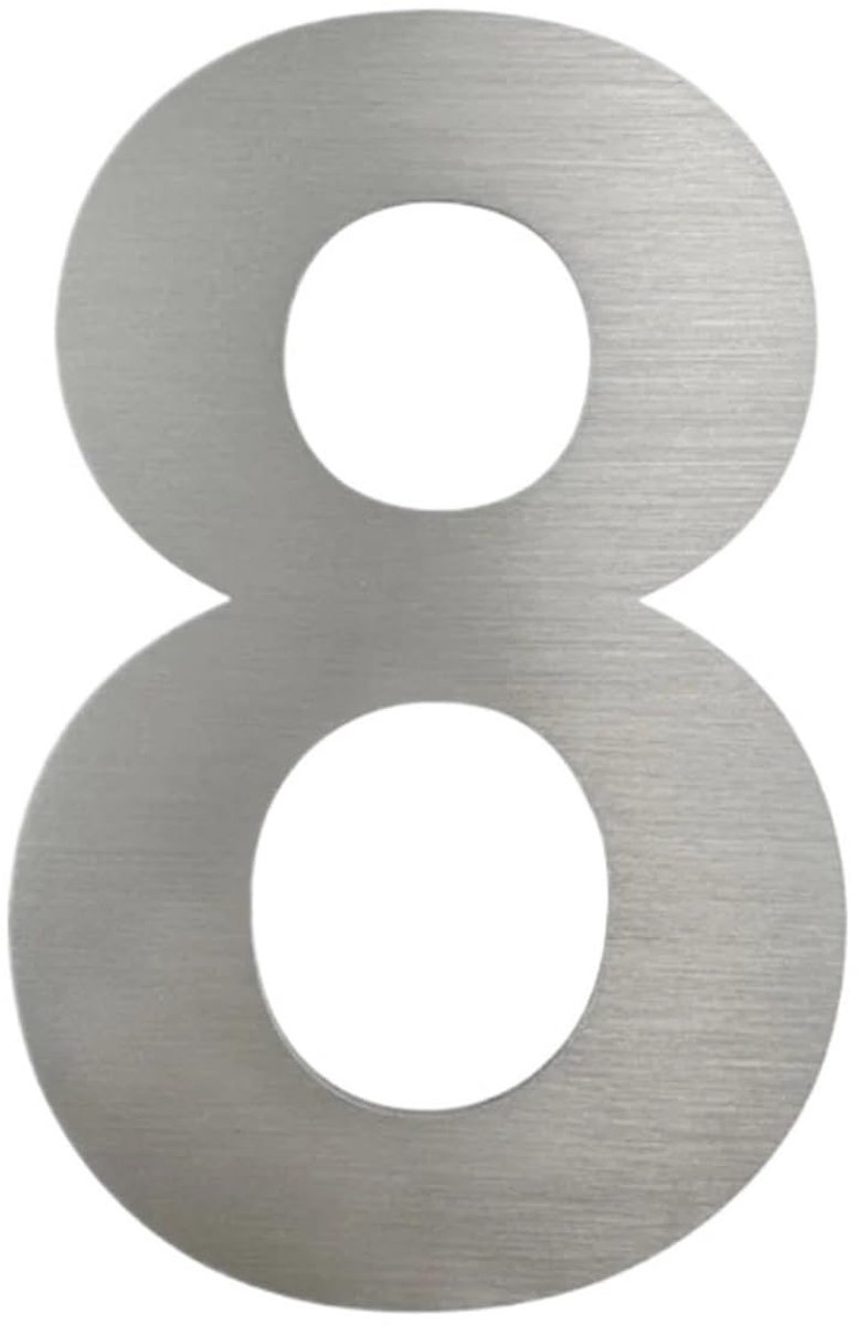 1 PC 76 MM/152 MM Rvs Huisnummer Zilver Adres Teken 0-9 Outdoor Nummers Thuis Numeros Exterieur(8,76MM)