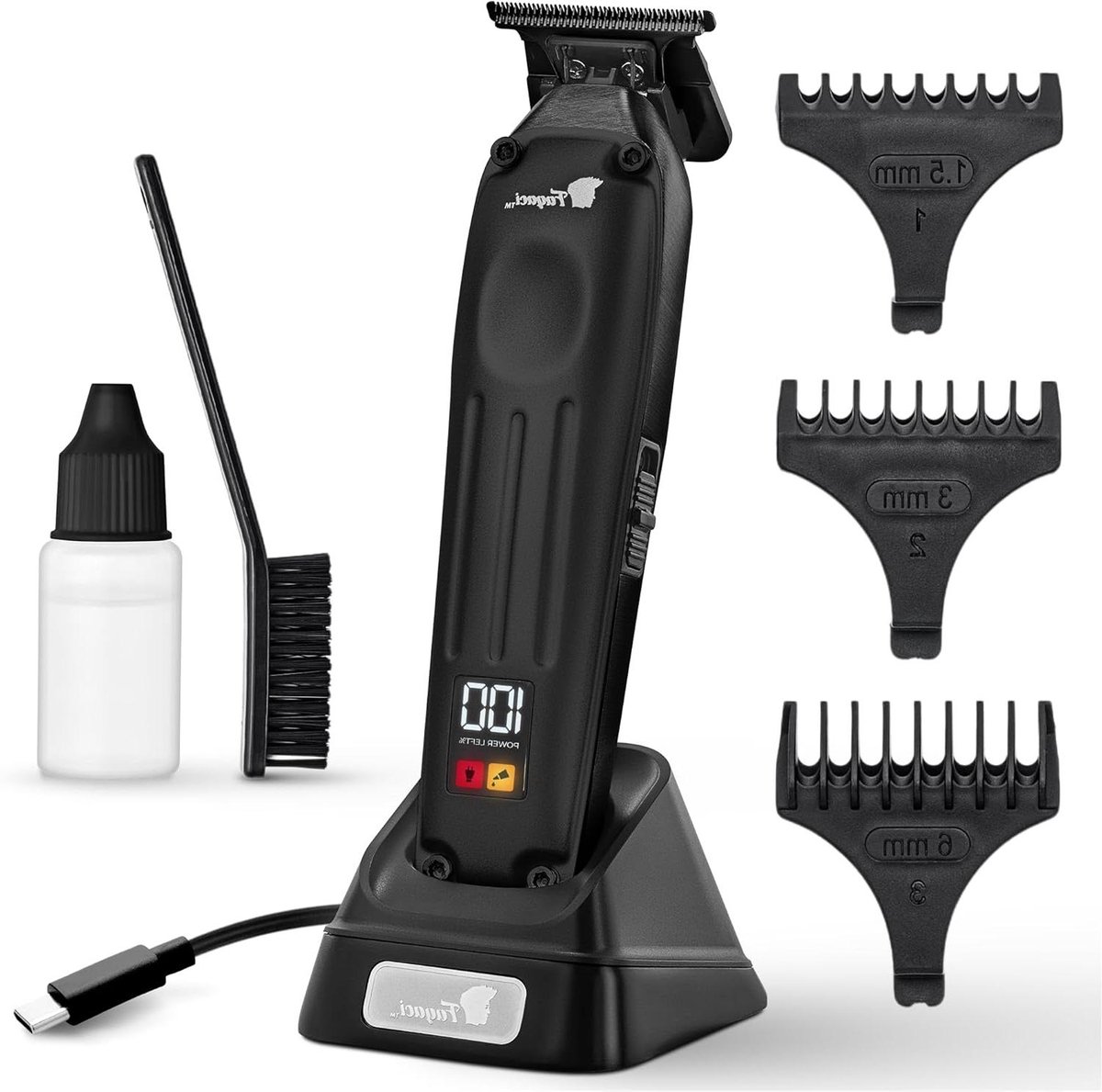 Haartrimmer Zwart - Precisie Trimmer - Strakke Lijnen - Borstelloze Motor - 19 cm - Zwart