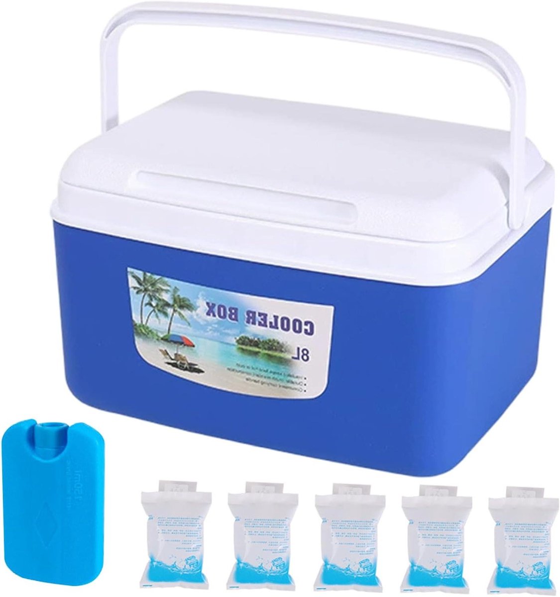 Hard Cooler - Kleine koelbox - Buitenactiviteiten - 48 uur koel - 8 liter - Blauw