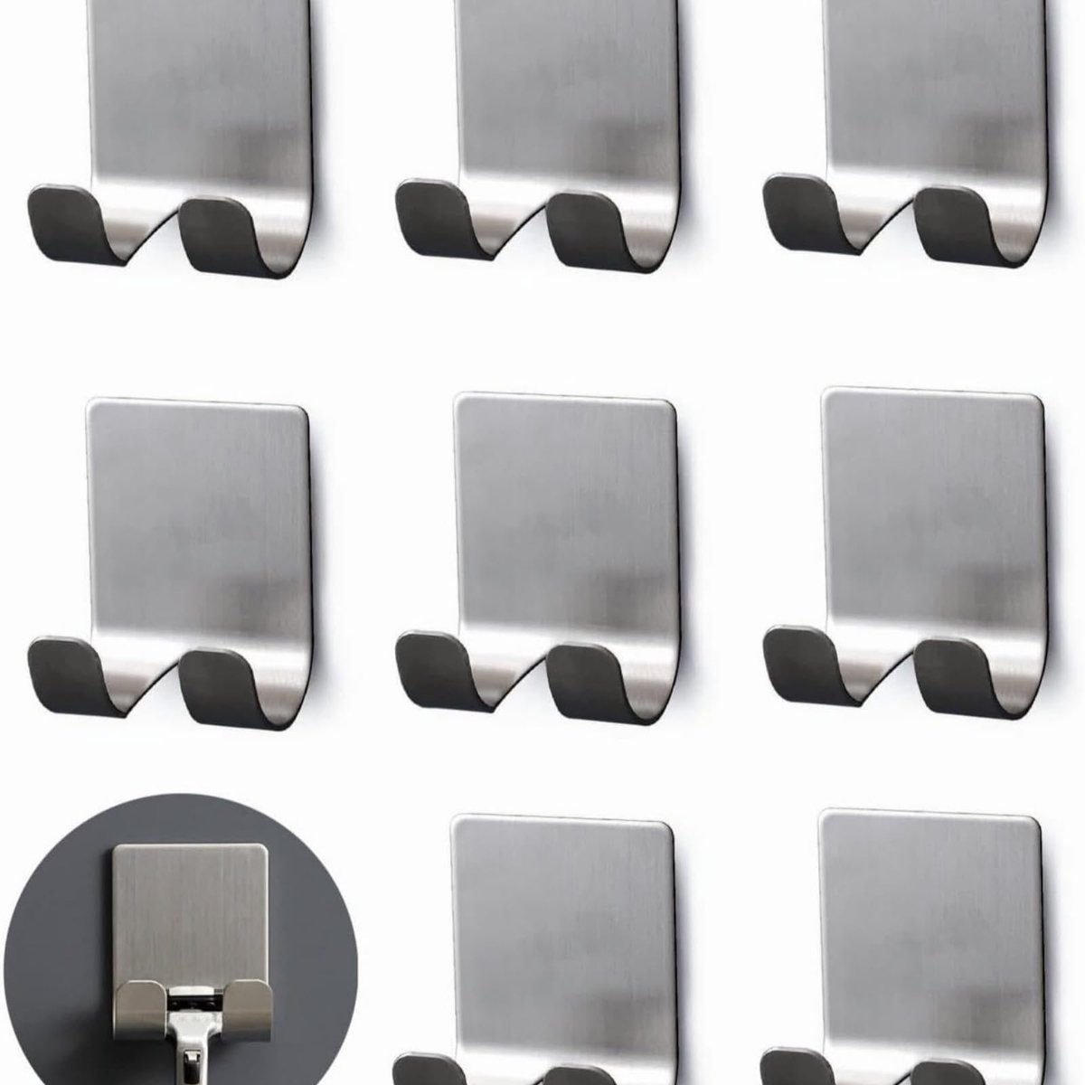 Scheerapparaathouders set van 8 - zelfklevend RVS - multifunctioneel - ideaal voor badkamer en keuken - SnelShoppen