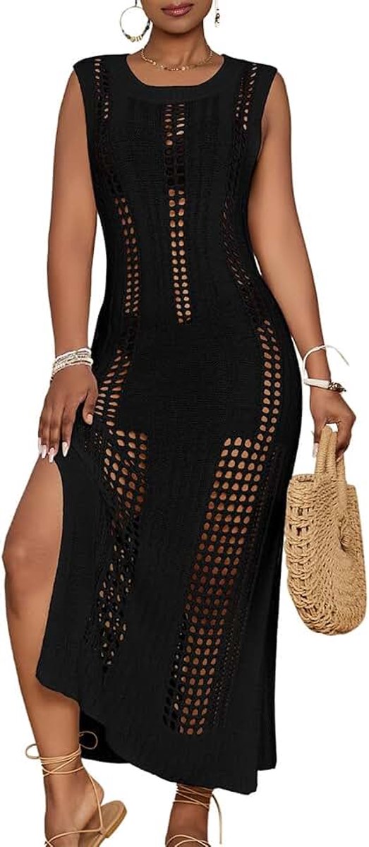 Gehaakte Strandbedekking Ups Voor Vrouwen Mouwen Badpak Coverups Hol Zomer Gebreide Bikini Beachwear