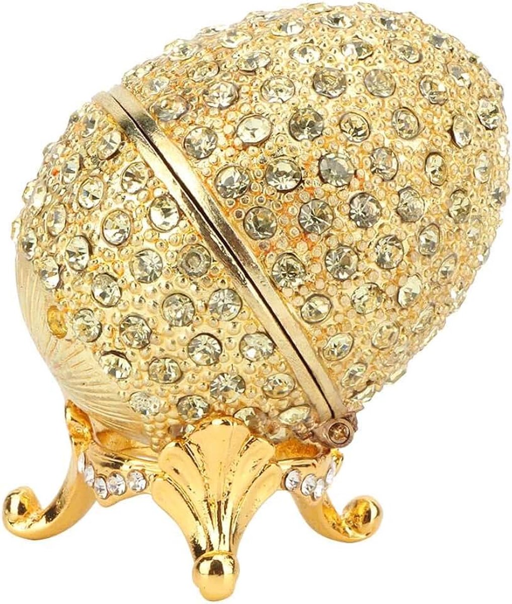 Handgeschilderde geëmailleerde Vintage Ei Stijl Decoratieve Sieraden Organizer Snuisterij Doos Pasen Ei Decoratie Gift voor Home Decor