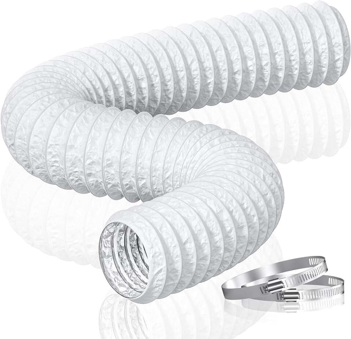 Power Afvoerslang 75mm Lengte 5m Flexibele PVC Aluminium Buis Ventilatieslang Geluidsisolatie Aluminium Flexibele Slang Afvoerbuis voor Afvoerventiel