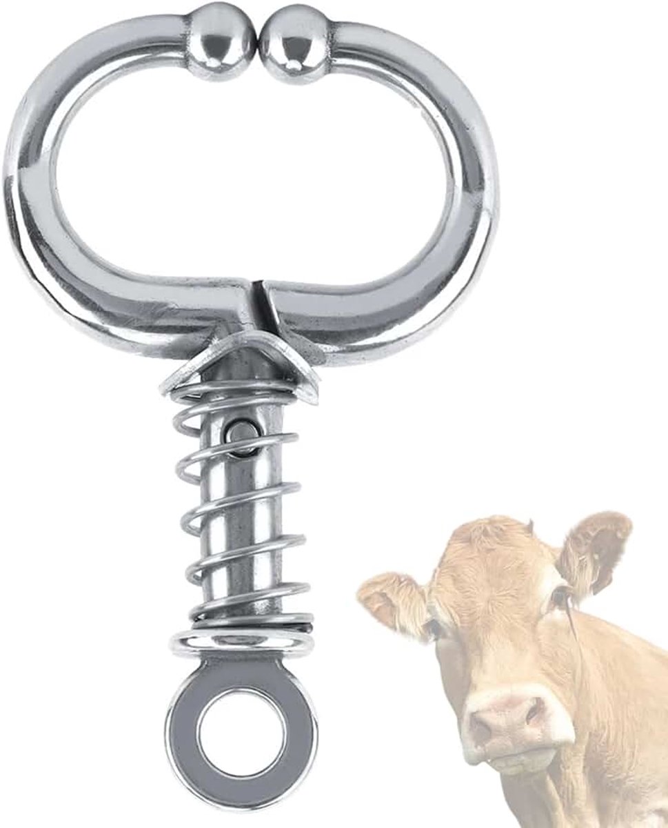 Neusring, Rvs Bull Vee Neusring Veeteelt Accessoire Vee Neusring voor Koekraakbeen Oorbellen(Spring)