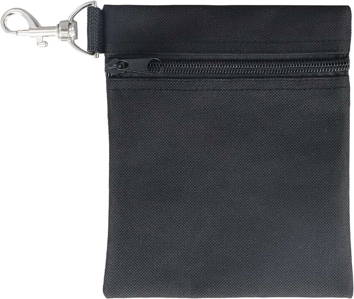 Golf Tee Pouch, Rits Golf Tee Bag, Golfbal Pouch & Accessoire Handtas, Golf Kostbaarheden Pouch & Golf Accessoire Pouch met Metalen Kreeft Claw Clip, Golfbal Opberghouder Pouch