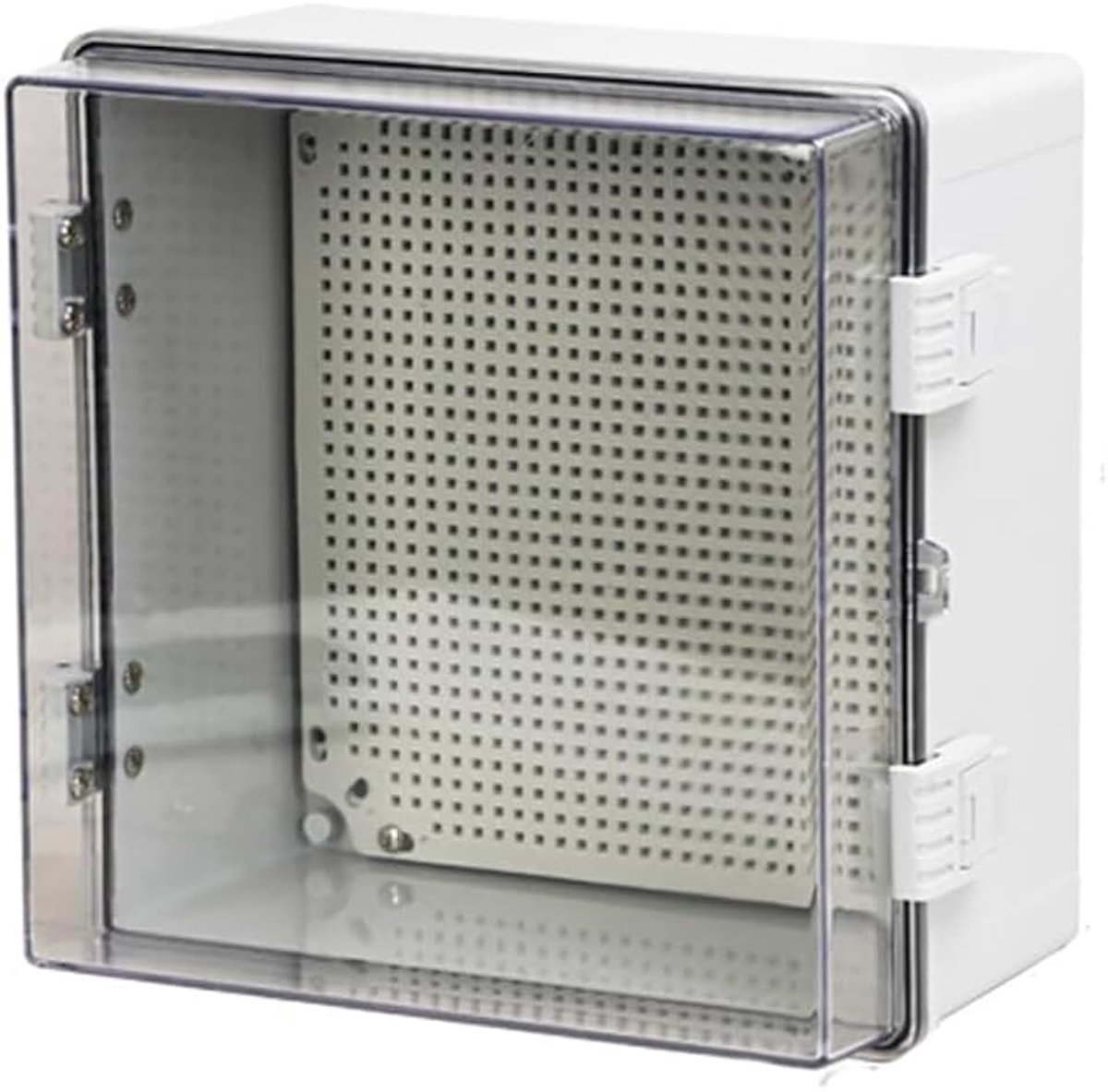 Elektrische behuizing, waterdicht, IP67, 300 x 300 x 170 mm, buiten | Waterdichte elektrische doos • ABS • inclusief bevestigingsaccessoires • voor aftaking, bediening, garage, kelder en tuin