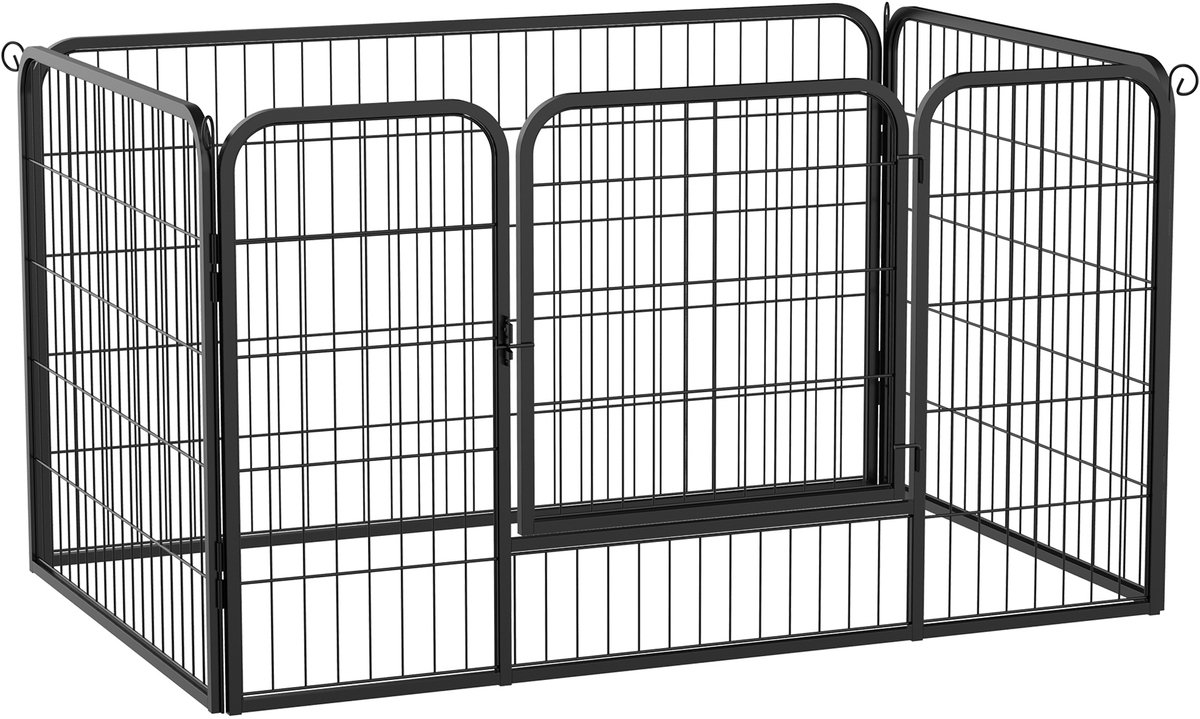 PawHut Speelbox voor Huisdieren - Staal - 125x80x70cm - Zwart