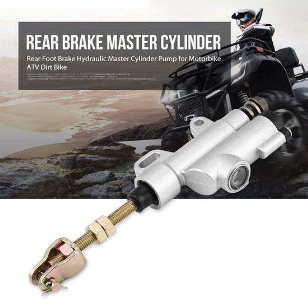 Universele hydraulische achterrem hoofdremcilinder voor motorfiets ATV vuil bike - zilverkleurig