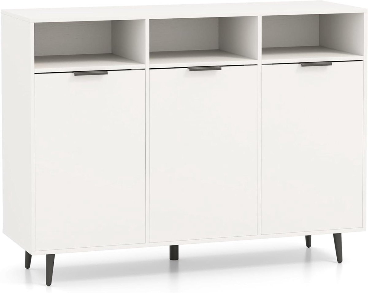 Buffetkast Keuken - Voorraadkast Bijzetkast - Keuken Opbergen - Verstelbare Planken - 120 x 40 x 90 cm - Wit