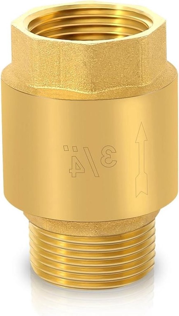 Terugslagklep Messing 3/4" AG naar IG Schroefdraad Inline Afvalwater Terugslagklep - Tuinpompen Watervoorziening