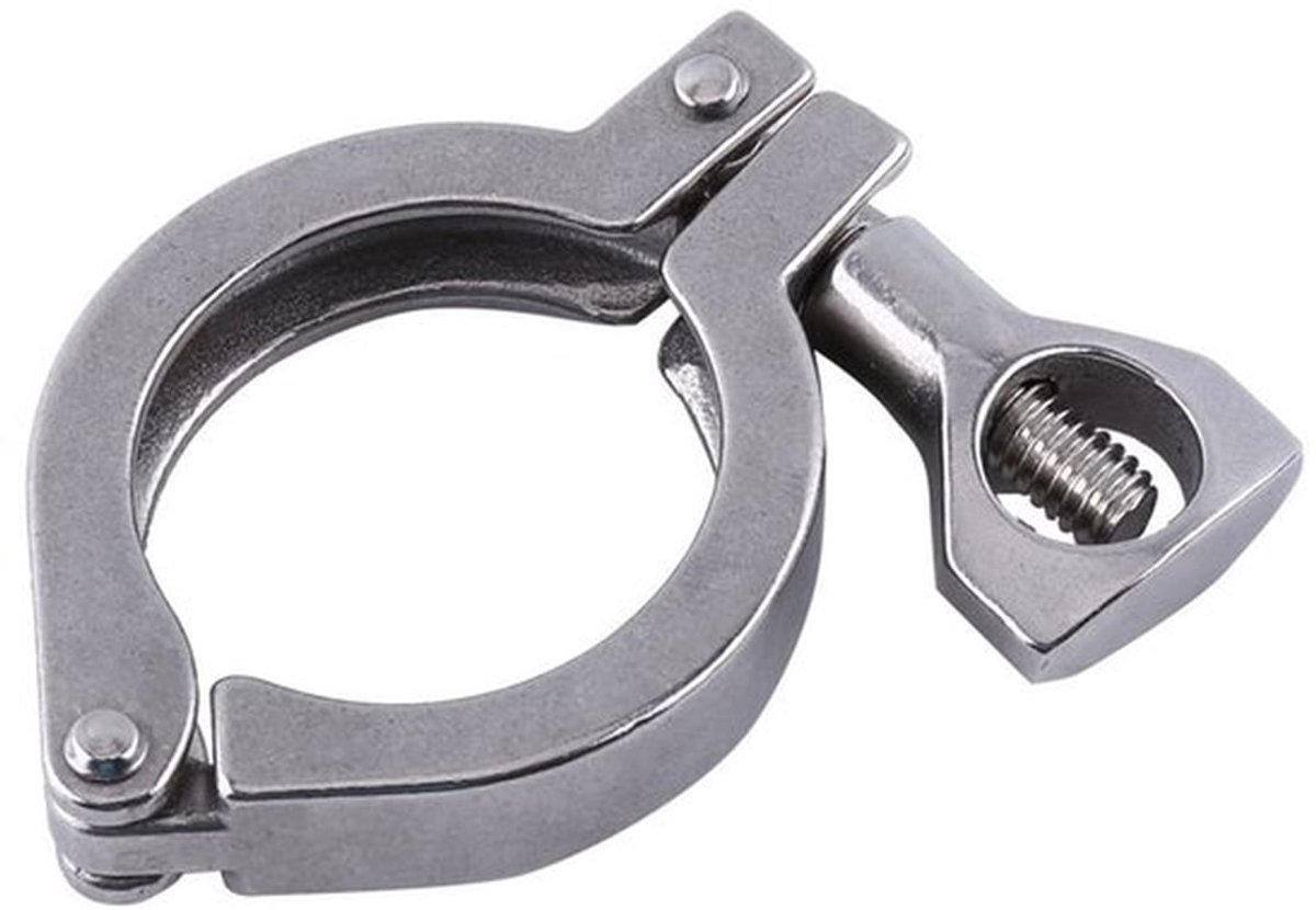 Enkele Pin Zware Uitvoering Tri-Clamp - Handmatige Klem - Zilver - Precisie Gietklem - Voor Buisverbindingen - Geschikt Voor Klussen