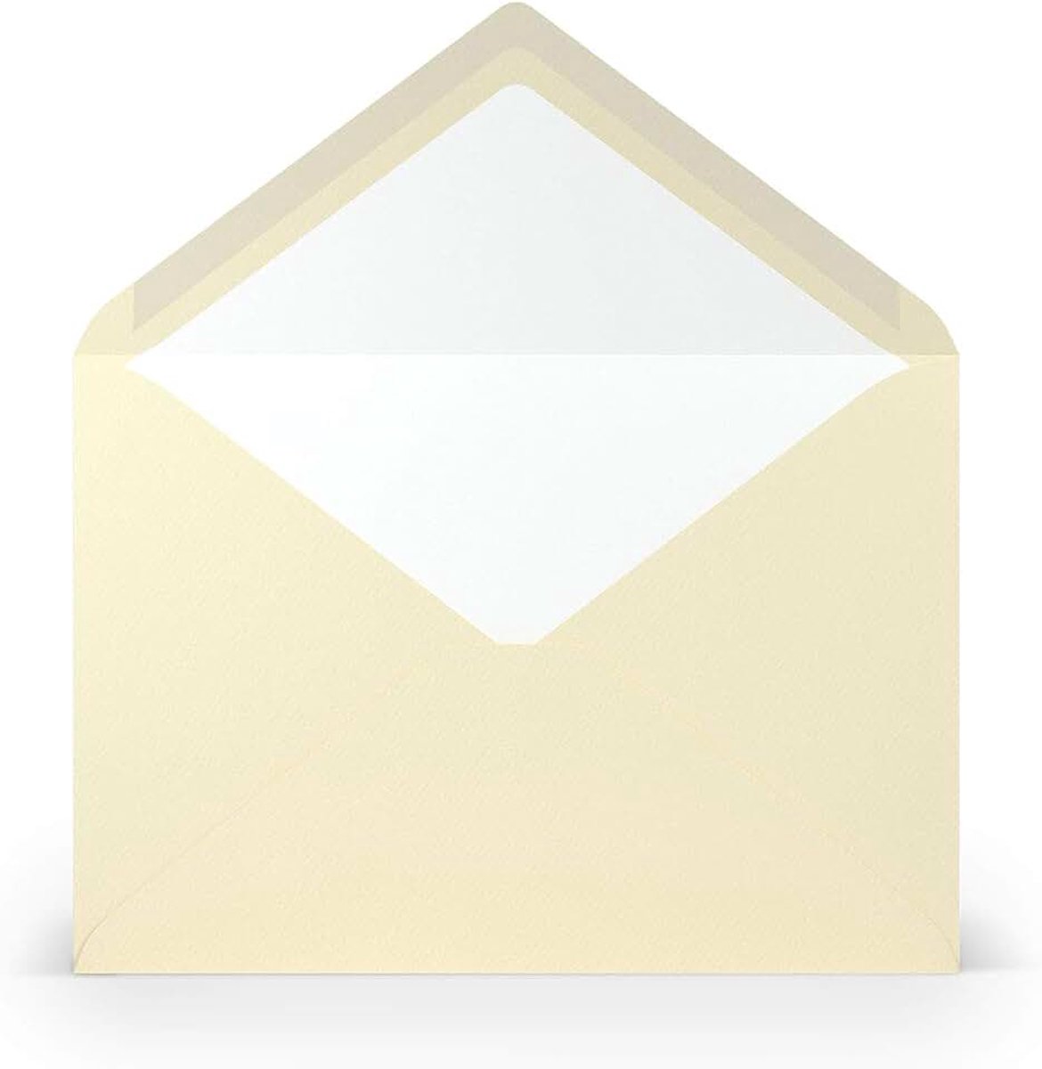 50 enveloppen DIN C5 chamois geribbeld crème beige - 100 g/m² enveloppen zonder venster 15,7 x 22,5 cm - enveloppen met natte plakrand, puntige klep