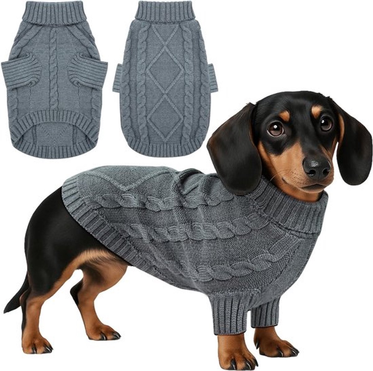 Warme Wintertrui voor Honden en Katten, Lange Mouwen, Geschikt voor Teckels, Franse Bulldogs en Schnauzers, Comfortabel en Stijlvol