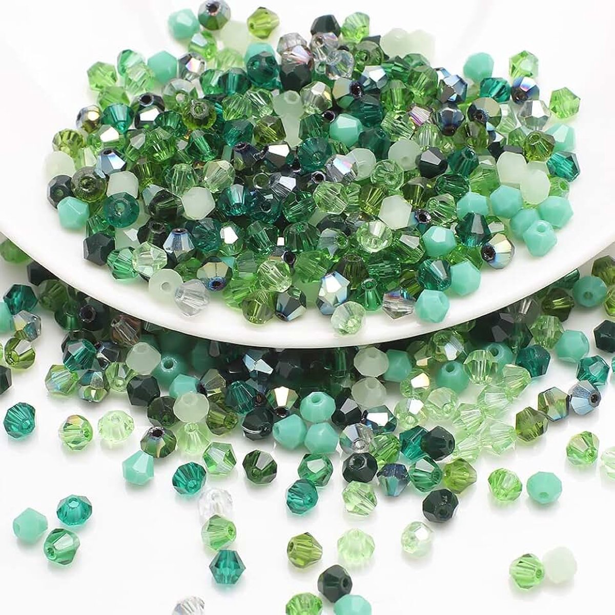 Kralen,facet glazen kralen,kleurrijke glazen kralen,kunstkralen,meerkleurig,gesorteerde kralen,gemengde knutselkralen voor handwerk,halskettingen sieraden,groen