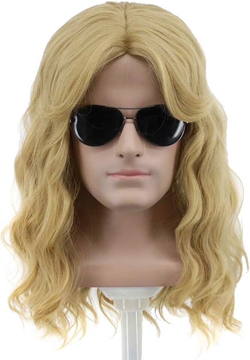 Lange Blonde Pruik Mannen Party Pruik Voor Cosplay Kostuum Halloween Haar Pruiken