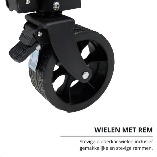 Bolderkar Opvouwbaar - Draagkar Tuinwagen - Spullen Vervoeren - 100KG Draagkracht - 135L - Zwart van Bolderkar Opvouwbaar — afbeelding 5