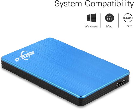 Draagbare Harde Schijf - Externe Opslag - Bestanden Opslaan - Snelle USB 3.0 - 25 inch 320 GB - Blauw — afbeelding 5