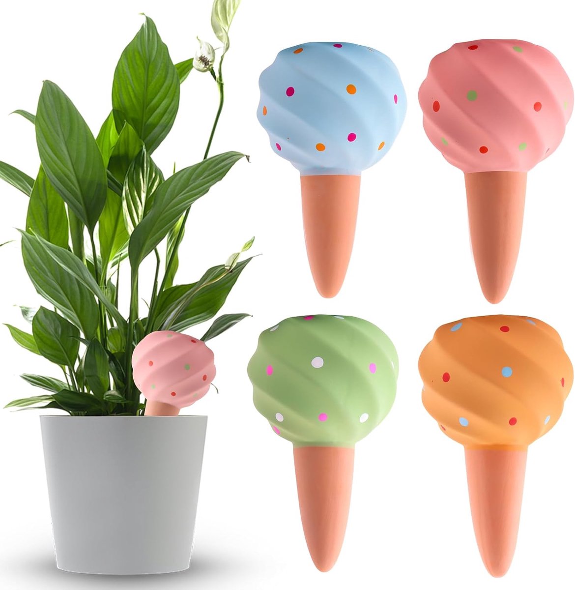 Kleipunten, irrigatie, planten irrigatieapparaten, grote automatische irrigatie, irrigerende spikes, waterdispenser voor kamerplanten en balkonbakken (4 kleuren)