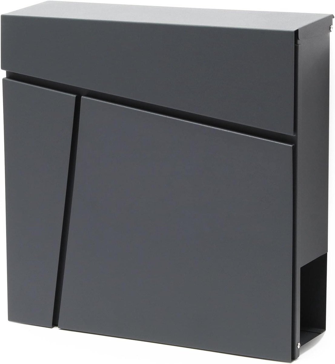Moderne brievenbus - Wandmodel brievenbus - Post ontvangen - Met krantenrol - 37 x 37 cm - Antraciet