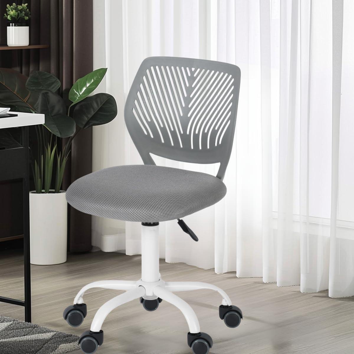 Ergonomische bureaustoel - Studie stoel - Comfortabel werken - Verstelbare hoogte - 40 x 38.5 x 87 cm - Grijs - afbeelding 1