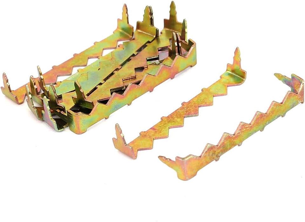 Uxcell a16062900ux0311 50mm x 8mm x 11mm Geen Nail Fotolijst Opknoping Saw Tand Zaagtand Hangers 10 STKS, Bronskleurig