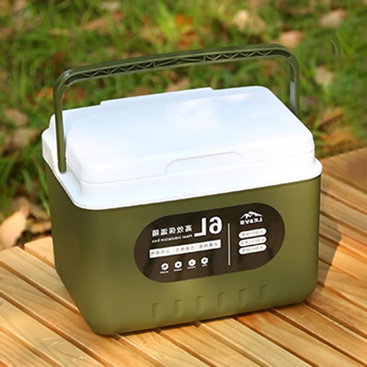 Kleine koelbox - Draagbare koeler - Buitenactiviteiten - Lekvrije isolatie - 5.4 QT capaciteit - Legergroen
