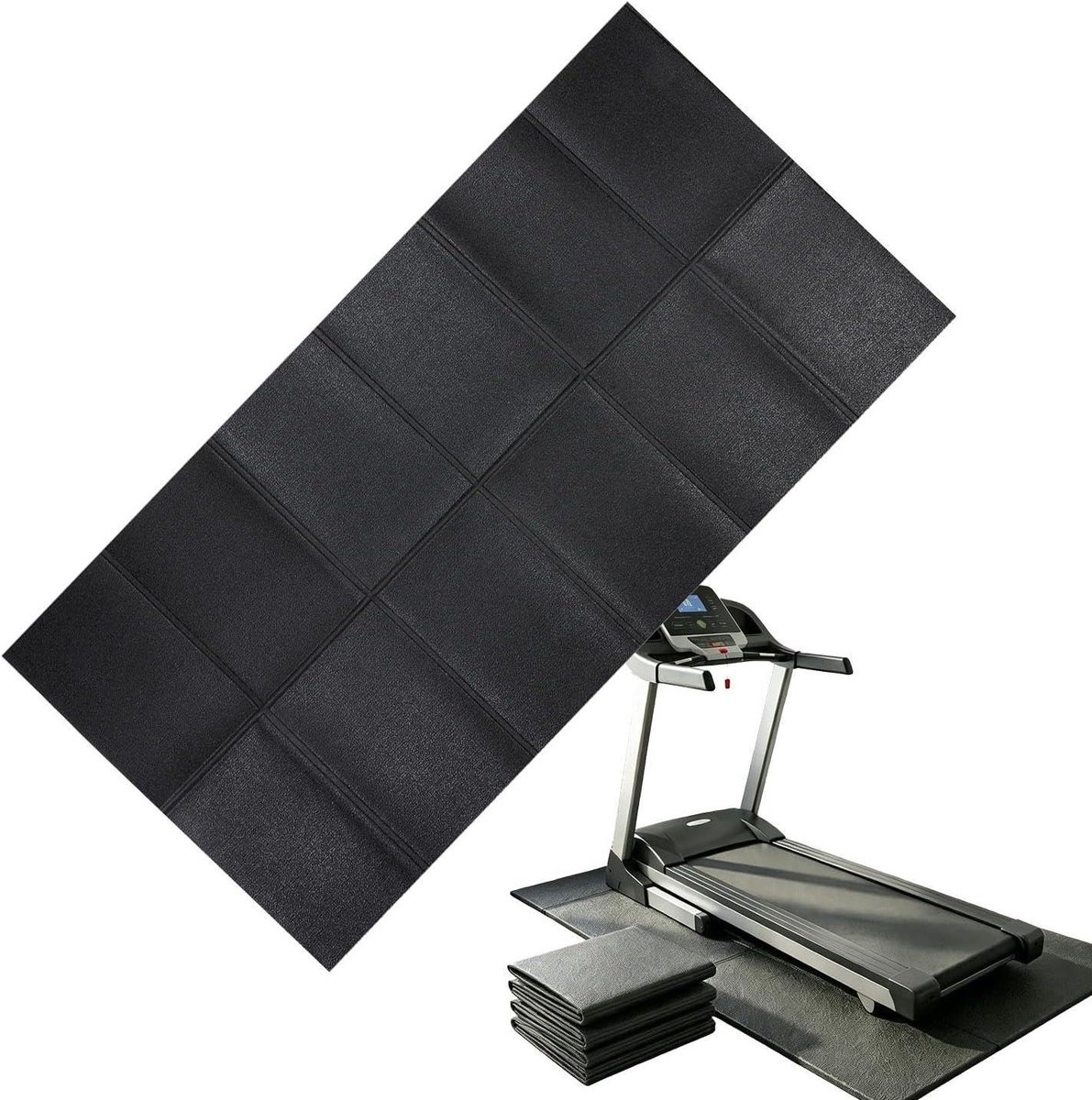 Loopbandmat - Fitnessmat Vloerbeschermer - Thuis Trainen - Trillingsabsorberend - 60x140x0.4CM - Zwart