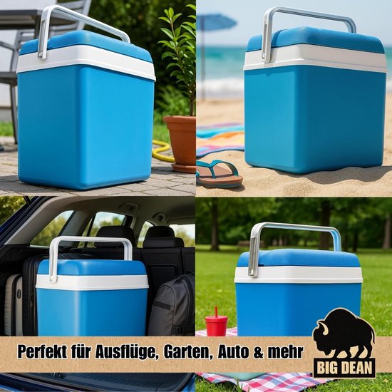 Koelbox met Accu's - Isolerende Box - Dranken Koel Houden - Inclusief 12 Koelaccu's - 24 Liter - Blauw Wit van Koelbox. — afbeelding 3