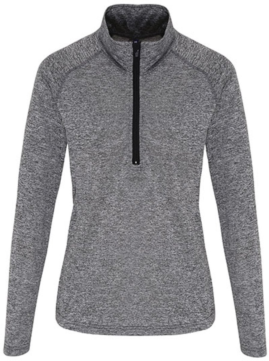 TriDri® - Women´s Long Sleeve Performance ¼ Zip - Black Melange - M