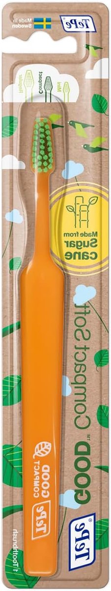 Compact Tandenborstel - Handige Tandenborstel - Dagelijkse Mondverzorging - Gemaakt van Plant-Based Plastic - Soft Borstels - Groen