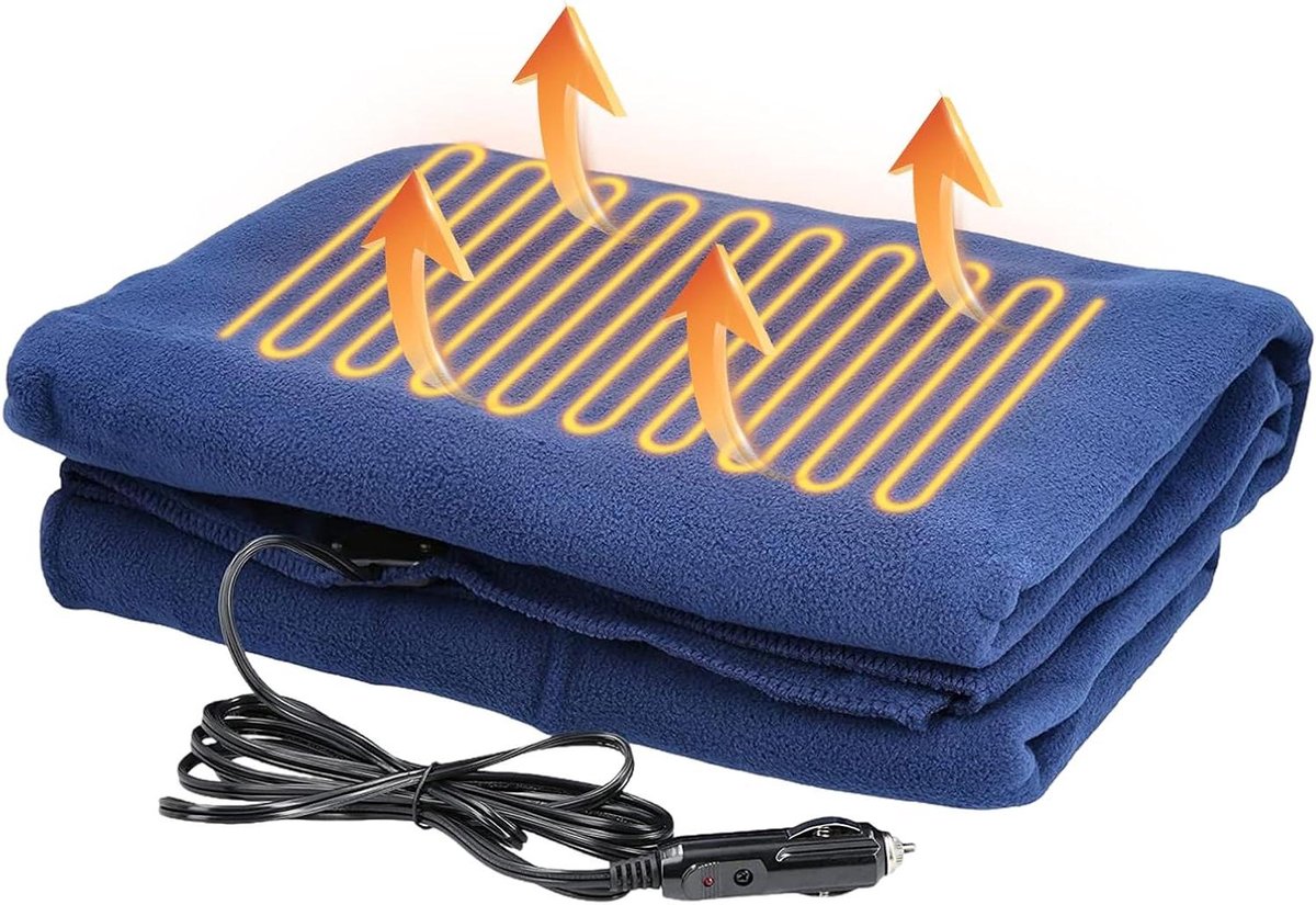 Elektrische Deken - Verwarmde deken - Reizen Kamperen - 3 Warmtestanden - 148x108 cm - Grijs