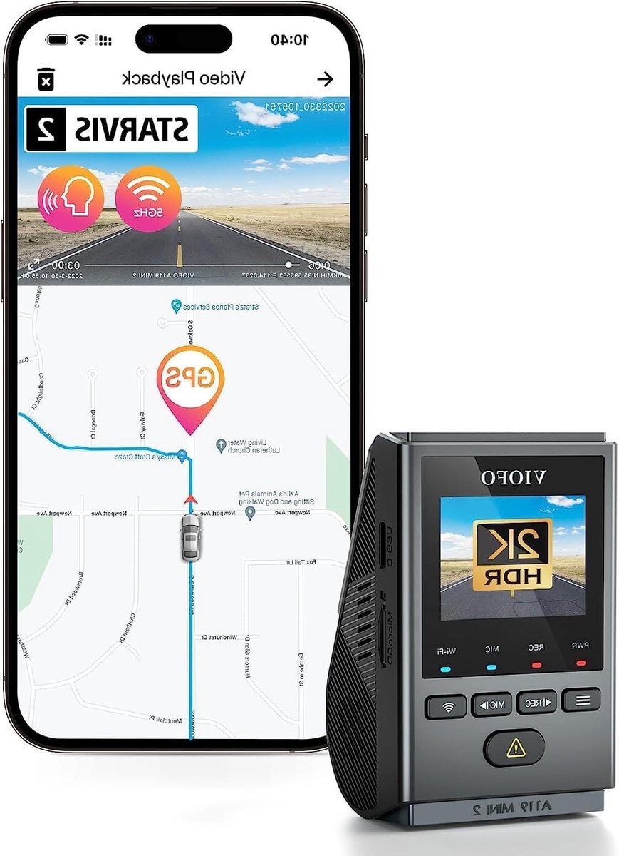 Auto Recorder - Camera Route - Veiligheid Onderweg - Met GPS - 10 x 10 x 15 cm - Zwart