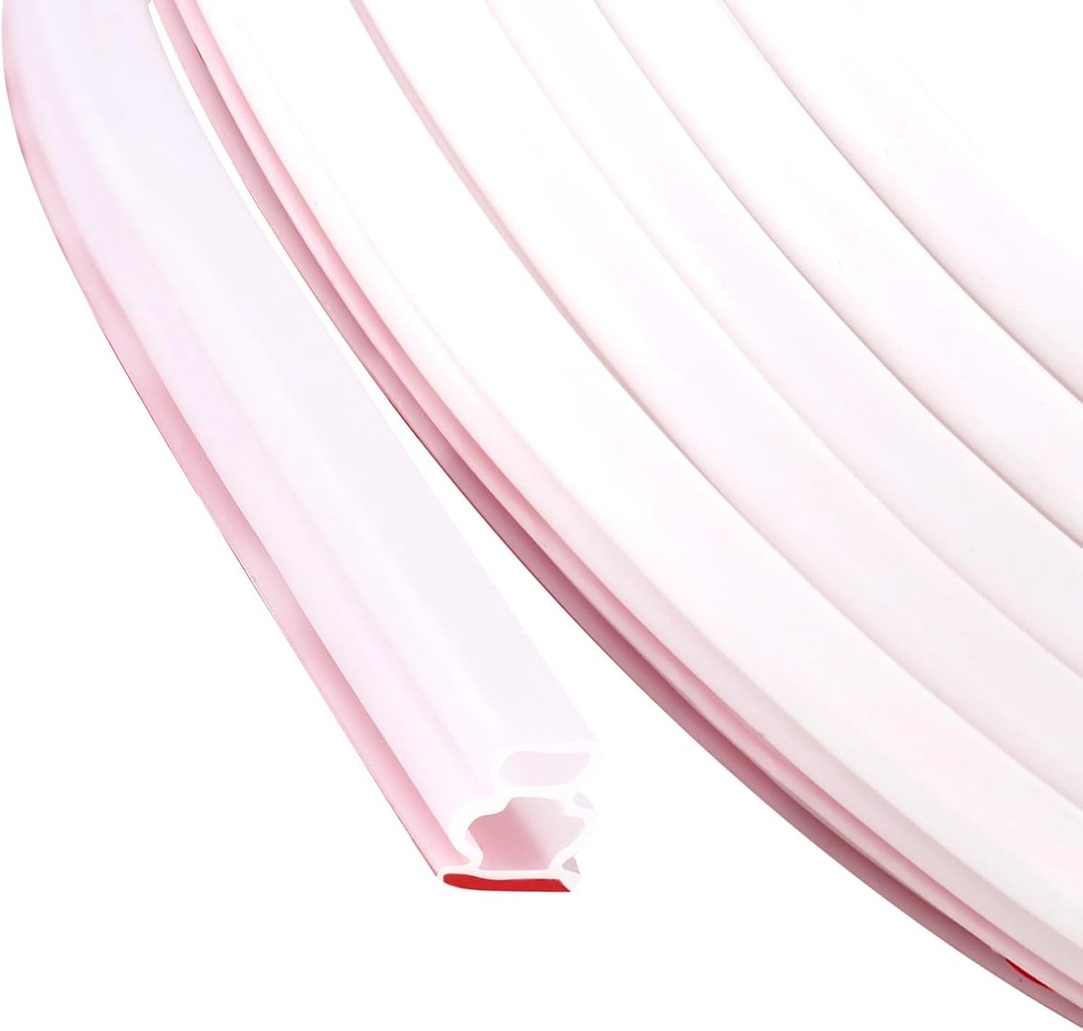 Deurafdichting, zelfklevend, 10 mm (b) x 10 mm (d) x 15 m (l), voor deur, raam, stootvast, geluidsdicht, waterdicht, stofdicht, rubberen afdichtstrip, wit