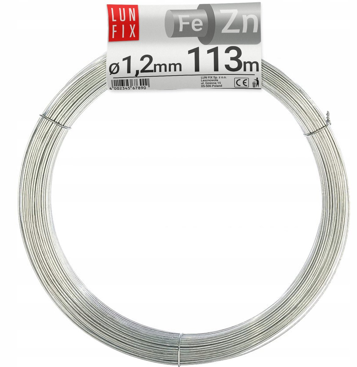 LUN FIX - Binddraad - 1,2 mm - staal verzinkt - ijzerdraad - ca. 100 m