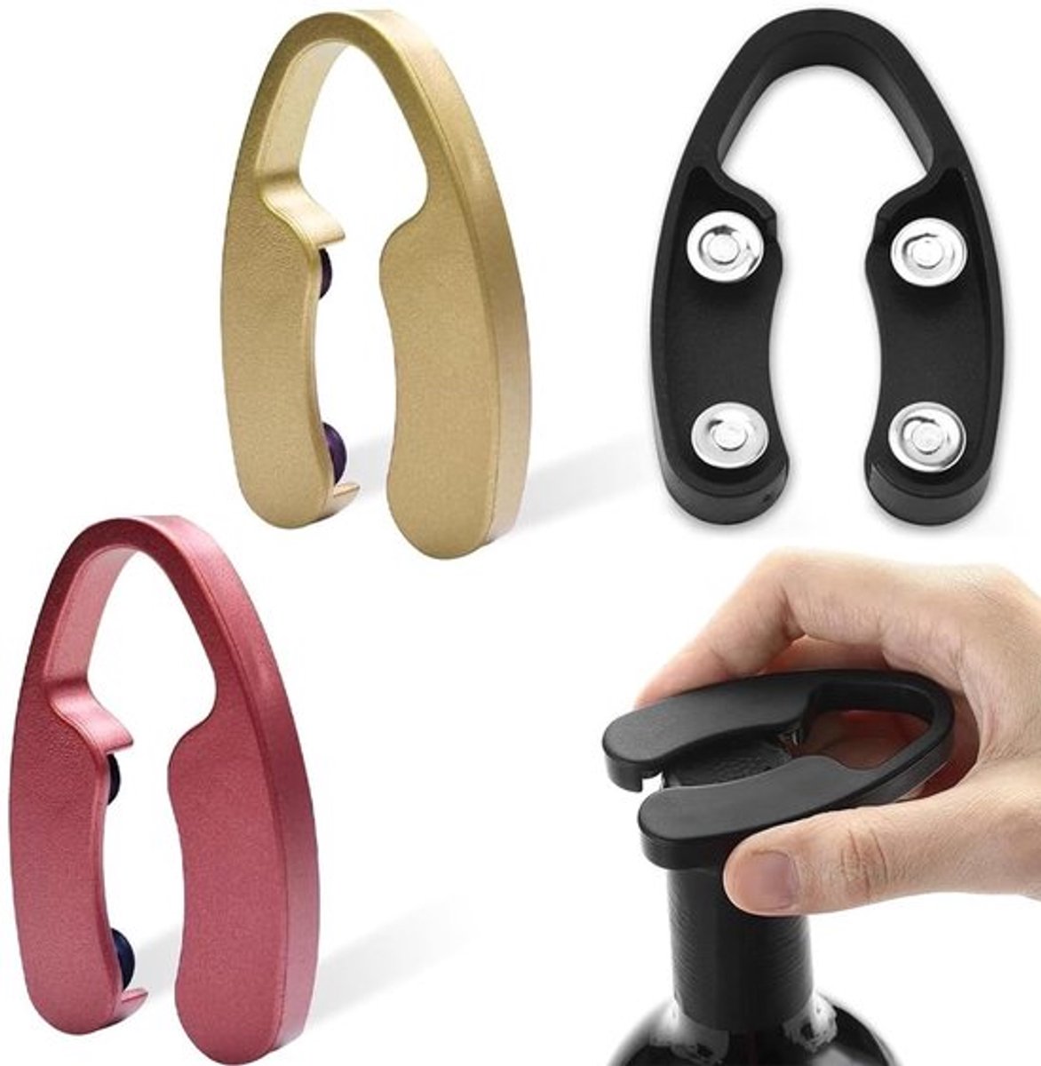 Wijnfolie Cutter - 3 Stuks - Duurzaam Plastic/Roestvrij Staal - Antislip Grip - Folie Snijder - Essentieel Hulpmiddel voor Wijnliefhebbers - Wijnfoliesnijder