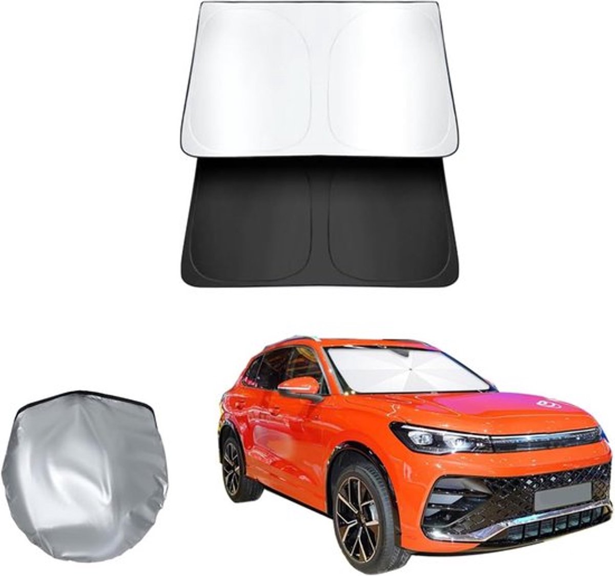 Zonnescherm voor Voorruit van V-W Tiguan L Mk3 2024-2025, UV-bescherming, Opbergtas en Zomerbescherming