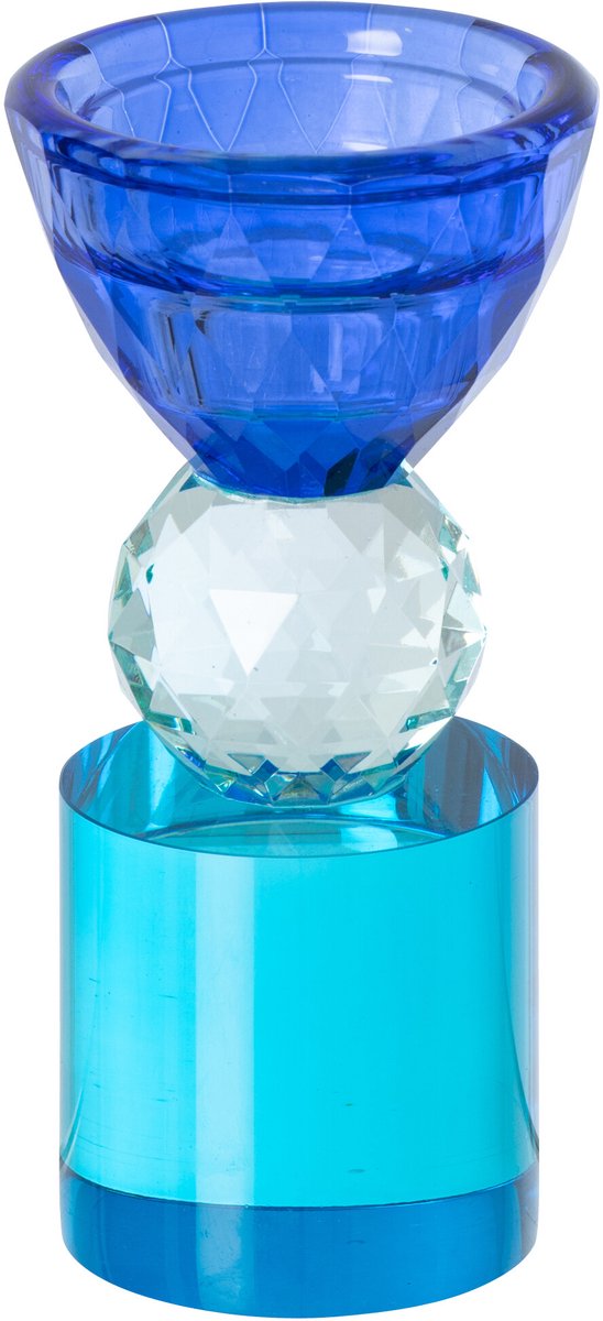 J-Line kaarshouder - glas - blauw/azuurblauw
