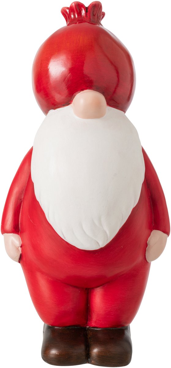 J-Line decoratie Kerstman Granaatappel - keramiek - kerstrood/wit - large