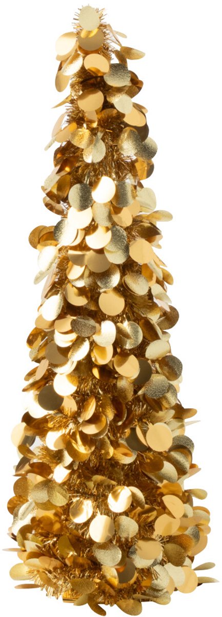 J-Line decoratie boom Sprankelend - polystyreen - goud - small