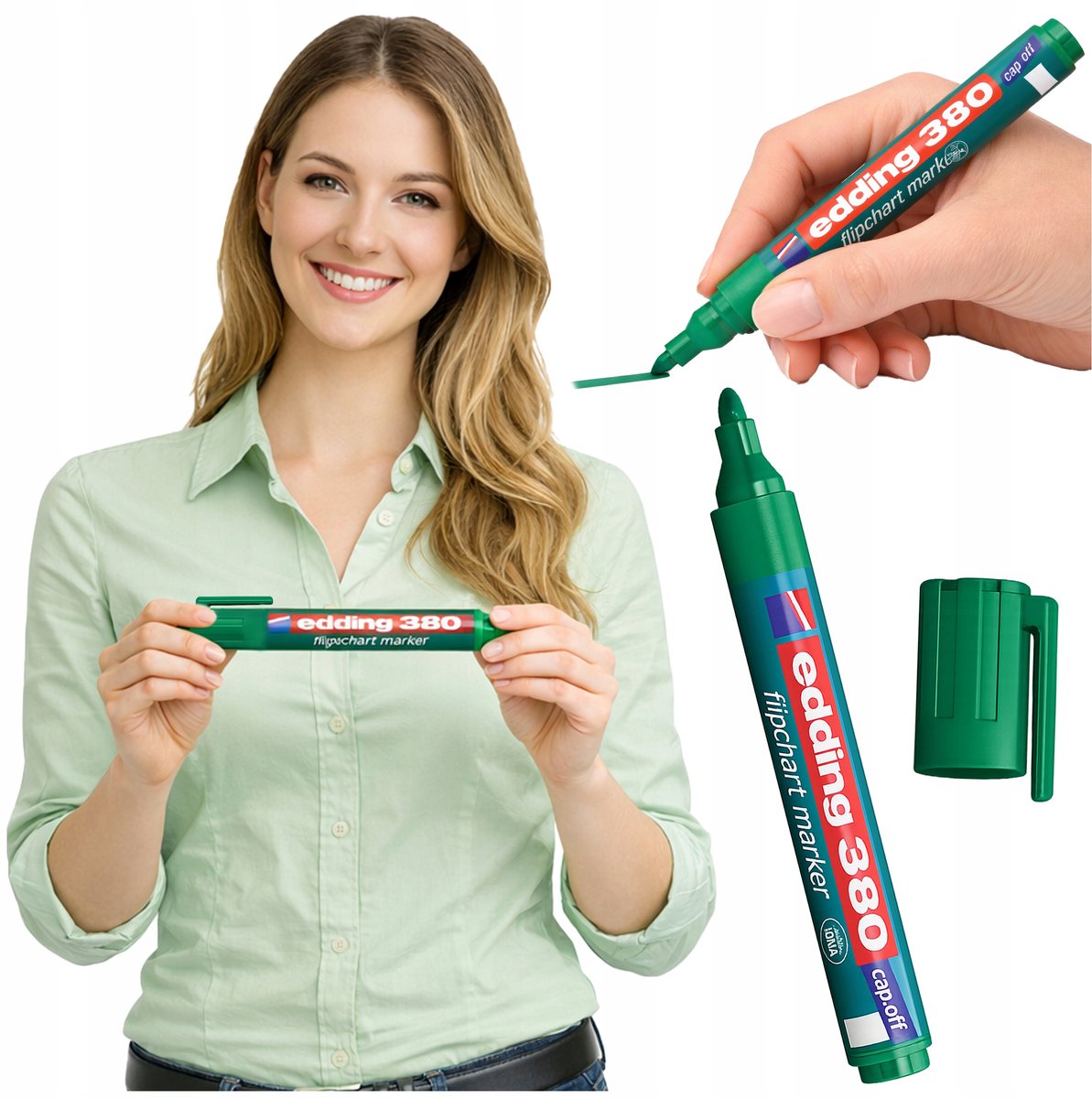 Edding Flipchart Marker Groen - Rond & Vervaagbestendig