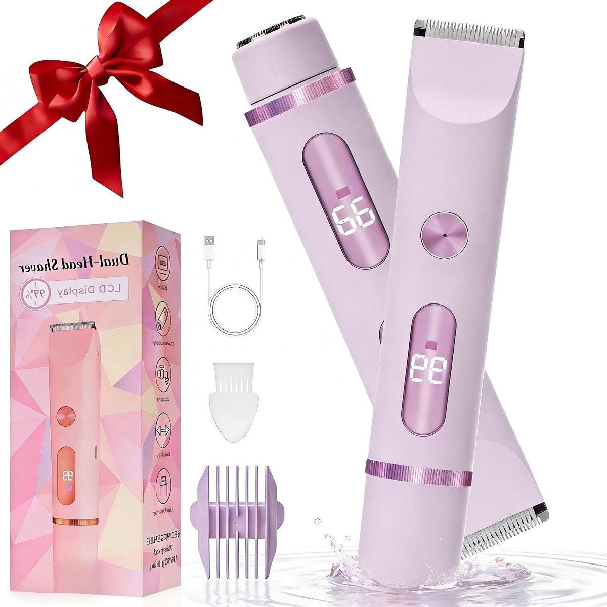 Elektrisch scheerapparaat - Dames trimmer - Gladde huid - Dubbele meskoppen - Compact formaat - Wit