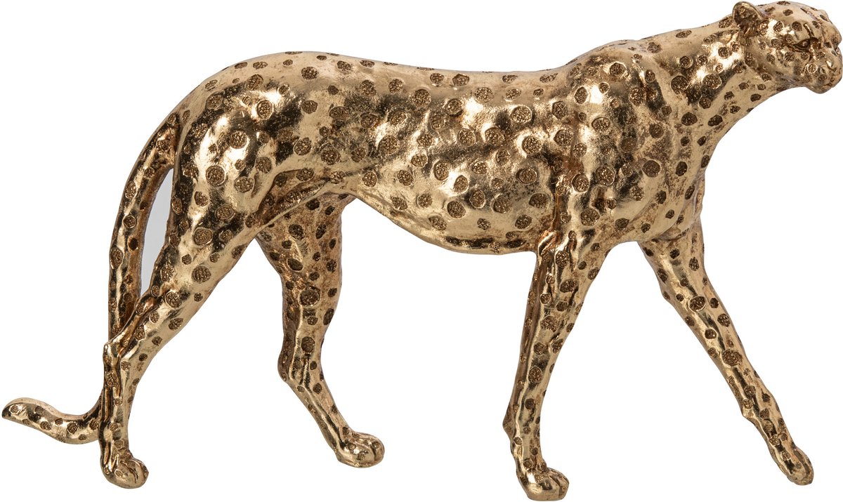 J-Line Jachtluipaard - polyresin - goud
